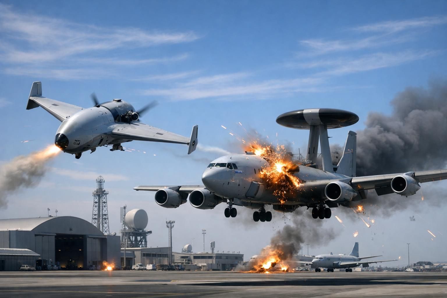 heboh! drone kamikaze iran melancarkan serangan ke markas pesawat pengintai as di bahrain, menimbulkan ketegangan baru di kawasan. ikuti berita terkini hanya di detiknews.