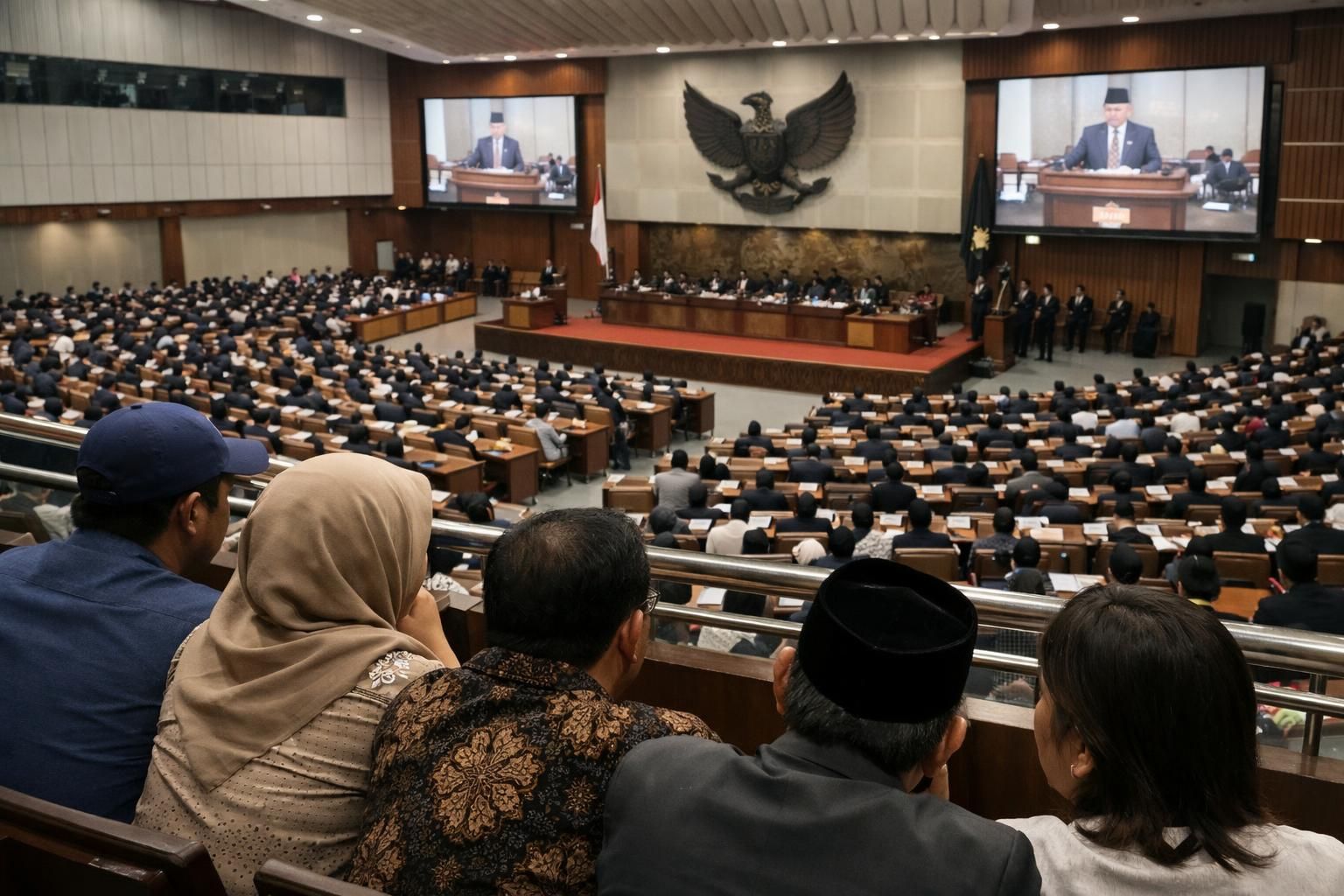 botok pati dan rekan terlihat naik ke balkon saat rapat paripurna dpr pada 27 agustus, liputan lengkap dan update terbaru hanya di detiknews.