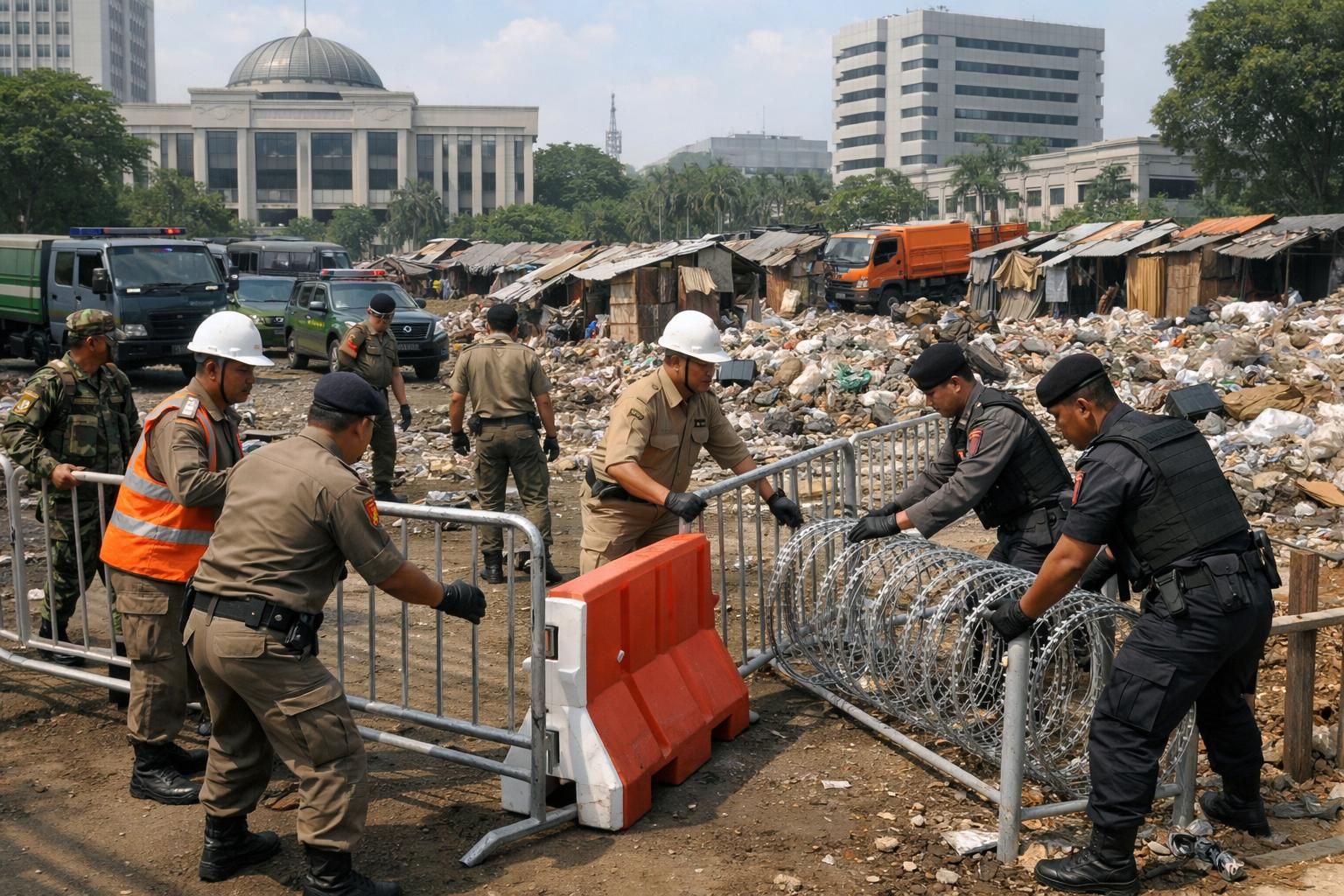 pemerintah provinsi menyiapkan penutupan tempat penampungan sementara (tps) ilegal di lokasi tragedi meninggalnya petugas pemadam kebakaran di jakarta timur untuk memastikan keamanan dan ketertiban.