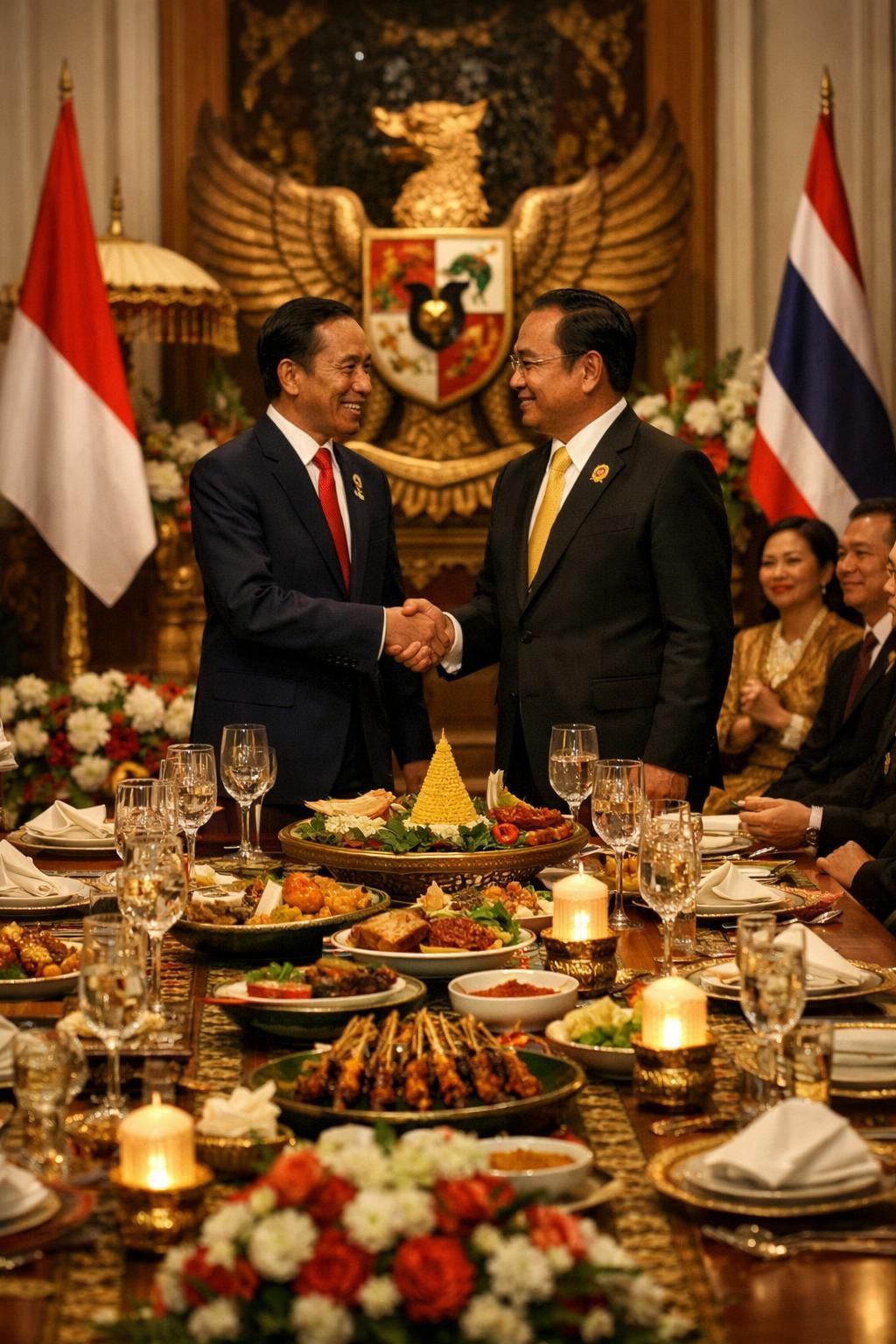 prabowo mengadakan jamuan makan malam istimewa untuk mempererat persahabatan antarnegara, di mana perdana menteri thailand memberikan pujian atas upaya diplomasi yang hangat dan penuh makna.