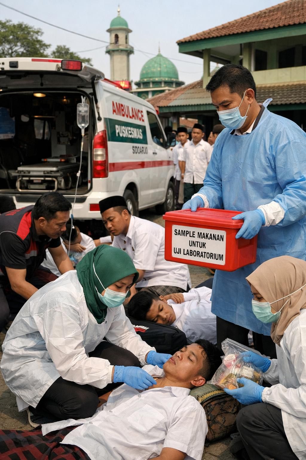 santri di sidoarjo diduga mengalami keracunan setelah mengonsumsi menu mbg yang kini sedang diuji di laboratorium untuk memastikan keamanannya.