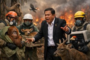 seruan mendesak kepada anggota dpr untuk mempercepat evakuasi satwa guna mencegah terjadinya tragedi kebakaran hutan dan lahan (karhutla) yang berdampak pada lingkungan dan keselamatan hewan.